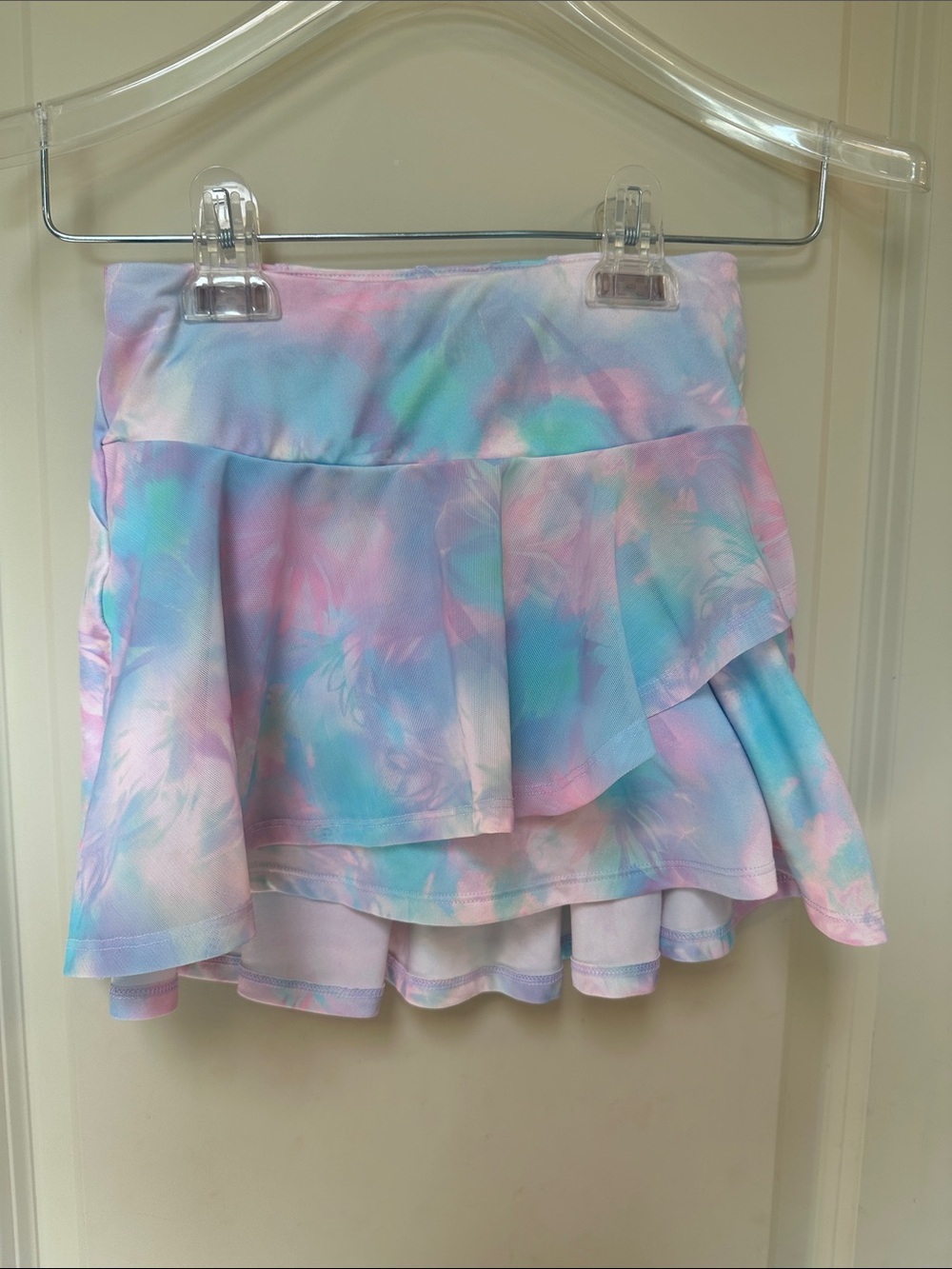 All in Motion Pastel Tie-Dye Ruffle Athleisure Skirt Girls 8